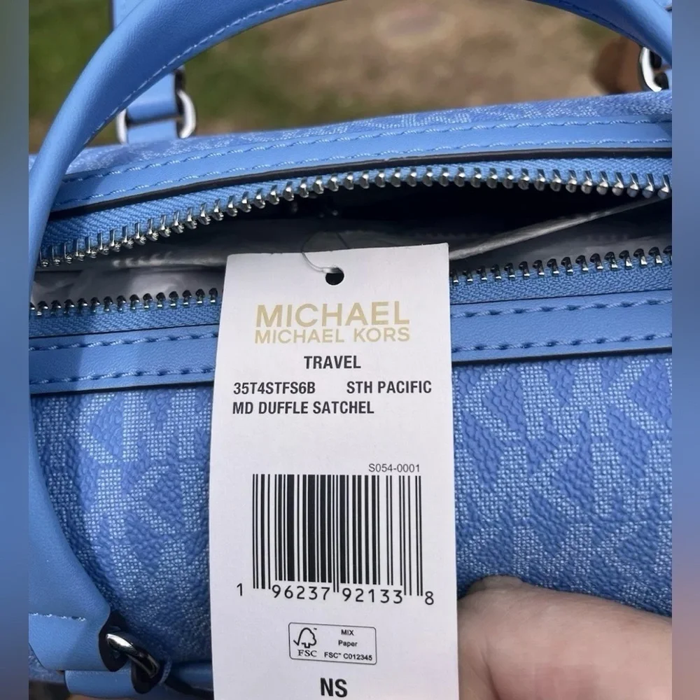 Michael Kors Travel Medium Duffle Satchel South Pacific Blue NWT